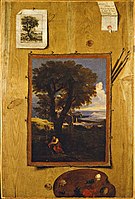 Жан-Франсуа де Ле Мотт. Обманка с картиной, гравюрой и инструментами художника