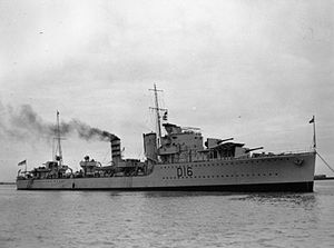 Эсминец HMS Ivanhoe типа I, 1938 год
