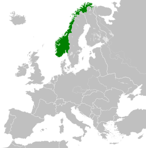 Карта рейхскомиссариата Норвегия в 1942 году