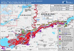 Карта зоны затопления от 6 июня 2023