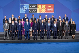 30 лидеров и генсек НАТО (в центре)