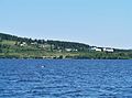 Вид с Ильменского озера на ИМин УрО РАН и Естественно-научный музей Ильменского заповедника