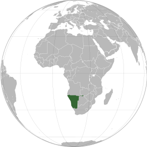 Намибия на карте мира