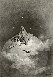 Иллюстрация к стихотворению Эдгара Аллана По «Ворон» работы Густава Доре