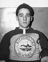 Жак Плант в форме игрока Quebec Citadelles, 1948 год