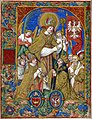 Станислав Самостжельник. Сигизмунд I и епископ Пётр Томицкий преклоняются перед Святым Станиславом, между 1530 и 1535 годами.