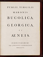 Сочинения Вергилия. Бирмингем, Джон Баскервилл, 1757.