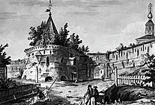 Акварель неизвестного художника. Варварские ворота Китай-города. 1790-е гг.