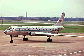 Ту-104Б 1-го Ленинградского авиаотряда Министерства гражданской авиации СССР («Аэрофлот») (Манчестер, 1974 год)