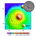 Топография области Элизиума (Mars Orbiter Laser Altimeter[en])