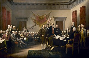 Комитет пяти презентует текст декларации независимости США 28 июня 1776 года. Картина Джона Трамбулла, 1819.
