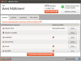 Скриншот программы Ubuntu One