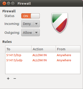 Скриншот программы Uncomplicated Firewall