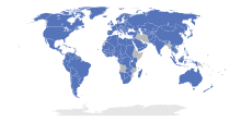 Принявшие страны (отмечены синим)