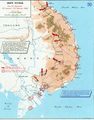 Карта Южного Вьетнама, показывающая места основных атак в ходе Тетского наступления