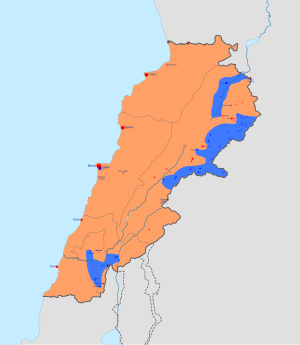Карта контроля территории на конец 2016 года:  Контролируется правительством Ливана  Контролируется Хезболлой  Контролируется ИГ  Контролируется Фронтом ан-Нусра Карту текущей военной ситуации в Ливане см. Здесь (англ.)