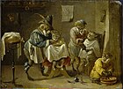 Парикмахерская с обезьянами и котами. Между 1607 и 1623. Медь, масло. Государственный музей, Шверин, Германия