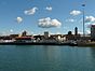 La vista desde el puerto a la ciudad de Livorno.