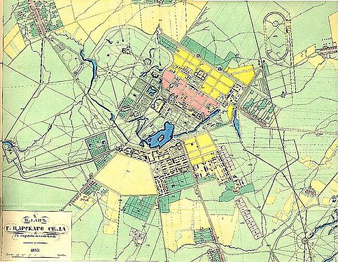 План г. Царского Села с окрестностями. Из Атласа Царского Села 1858 года