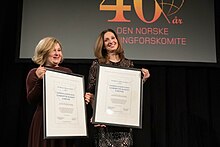 In 2017, Olga Sadovskaya (right) received the Helsinki Committee’s Andrei Sakharov Freedom Prize on behalf of the Committee against Torture together with Elena Milashina (left) on behalf of the Russian newspaper Novaya Gazeta