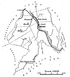 Карта Лысьвенского района в 1928 году