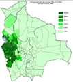 Распределение этнических аймара по муниципалитетам (2001 г.)