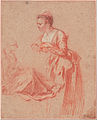 Этюд двух женских фигур. 1715—1717. Галерея Альбертина, Вена