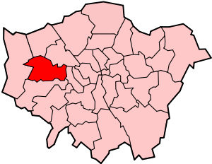 Лондонский боро Илинг на карте