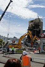 Руины главного здания телекомпании Canterbury Television после землетрясения в Крайстчерче. Февраль 2011 г.