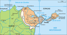 остров Перехиль (в кружке слева от г. Сеута)