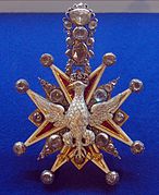 Знак ордена, украшенный бриллиантами. Принадлежал императору Петру I. XVIII век