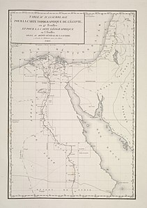 Монтажная таблица для топографической карты Египта в 47 листах и для географической карты в 3 листа
