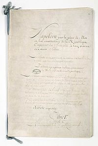 Первая страница Конституции XII года (Французский национальный архив, Париж)