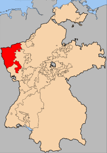 Великое герцогство Берг (красным) в составе Рейнского союза