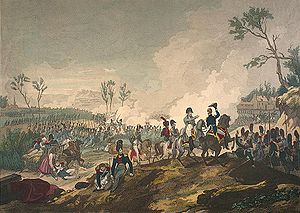 Наполеон руководит войсками в одном из сражений 6-дневной войны. Литография XIX века