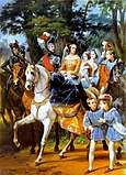 Царскосельская Карузель. Император Николай I с семьёй. 1842. Холст, масло. Большой дворец, Царское село