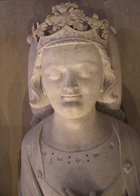 Надгробие могилы Карла IV, короля Франции, в усыпальнице Сен-Дени, мрамор, 1328 г., выбито при жизни короля.