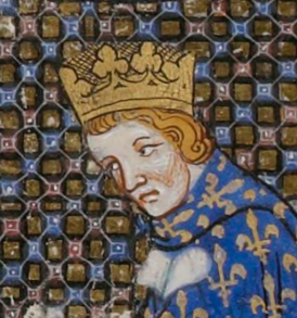 Филипп VI. Миниатюра из «Больших французских хроник», XIV век