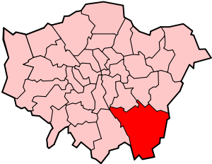 Лондонский боро Бромли на карте