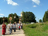 Крестный ход из Воздвиженского в Радонеж 18 июля 2009