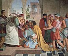 Иосиф открывается своим братьям. Фреска Дома Бартольди, Рим. Между 1816 и 1819. Старая национальная галерея, Берлин