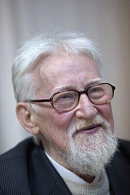 В. А. Дыбо на заседании, посвящённом его 80-летнему юбилею (Москва, РГГУ, 5 мая 2011).