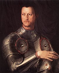 Аньоло Бронзино. Портрет Козимо I в доспехах. 1545. Галерея Уффици.