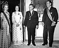 Президент Аргентины Хуан Доминго Перон, вице-президент Аргентины Исабель Мартинес де Перон и чета Чаушеску в марте 1974 года