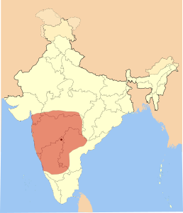 Кальяни Чалукья на карте Индии.