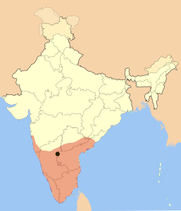 Виджаянагарская империя на карте Индии