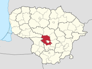 Каунасское районное самоуправление на карте