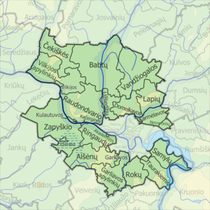Каунасское районное самоуправление на карте