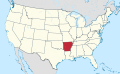Арканзас на карте США
