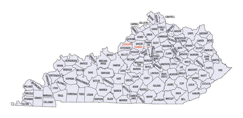 Map of Kentucky’s counties